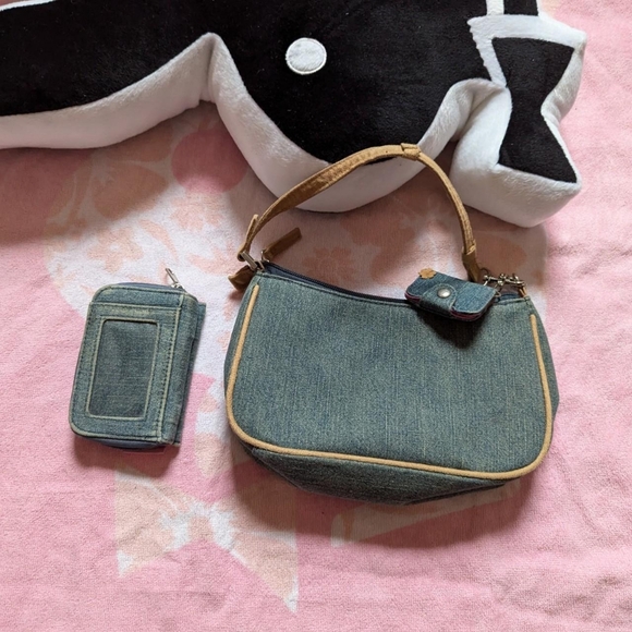 Hello kitty Denim purse set with wallet Faded Discoloration - Picture 4 of 7